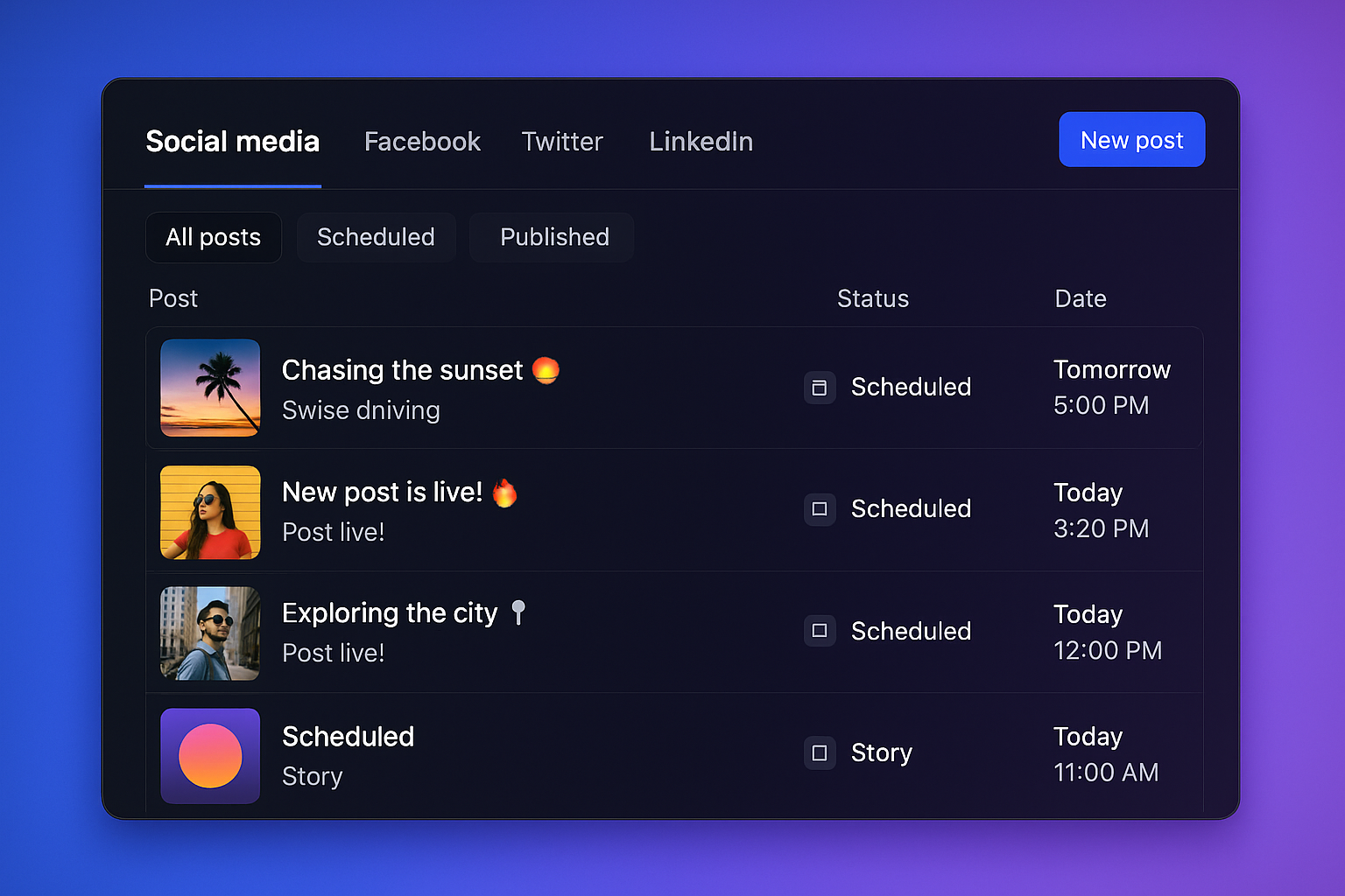 Social Media Post Scheduler